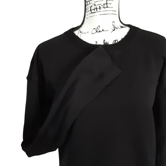 Year of Ours Varsity Ringer Sweatshirt Black Terry Womens M Made in the USA - Picture 5 of 13